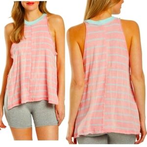 FP Movement Faded Pink Striped Tank Top Size M NWT